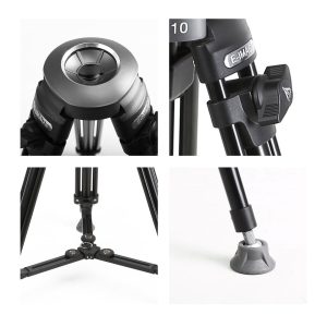 Kit treppiede video e testa fluida E-image EK610 per telecamere e fotocamere