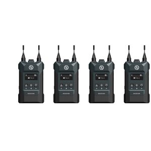 Sistema intercom wireless full duplex Hollyland Solidcom M1 con stazione base e 4 trasmettitori con cuffie