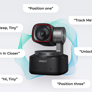 Obsbot Tiny 2 PTZ 4K AI-Powered – telecamera nera